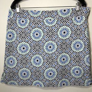 Izod Golf Blue White Pattern Skort Stretch Golf